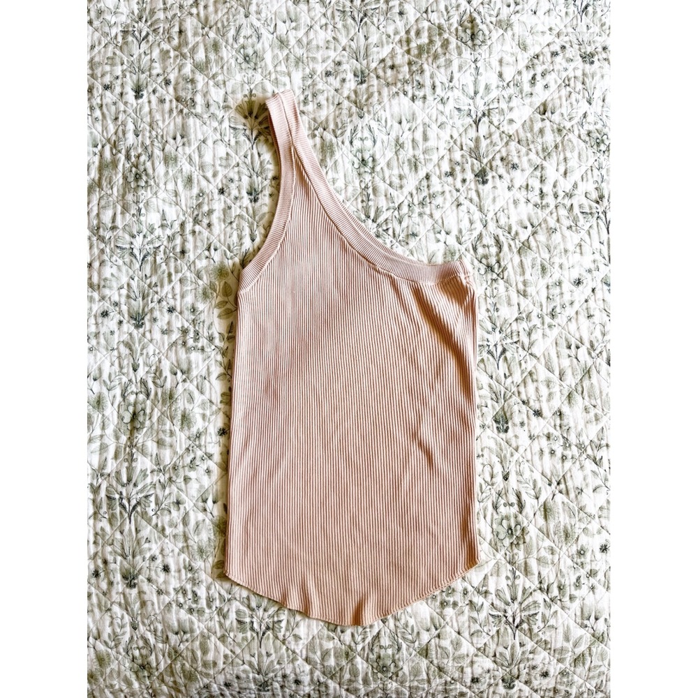 Zara Womens Ribbed One Shoulder Knit Top‎ Neutral Size Medium Asymmetrical